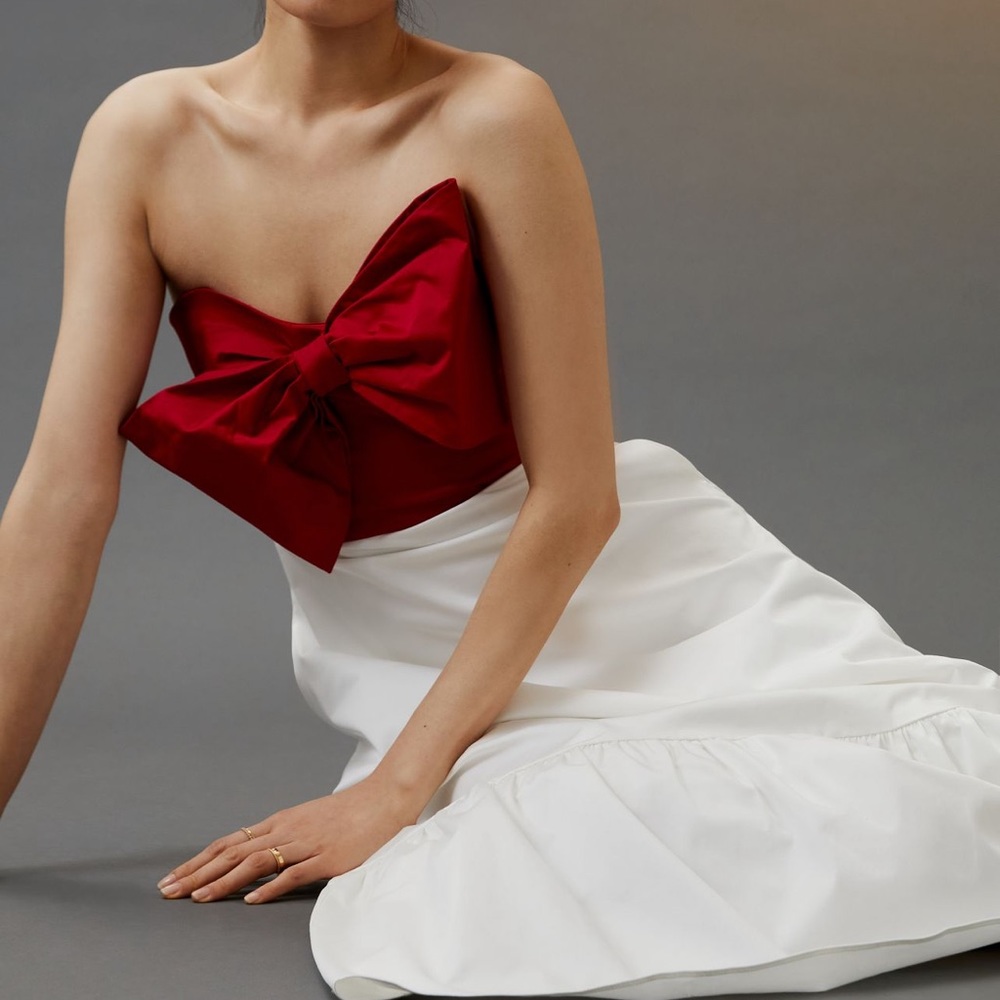 Anthropologie Hutch Red Motif bow dress 👗 - Picture 2 of 7